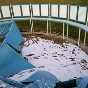 Wind Storm Damages Pool in Huntington, IN